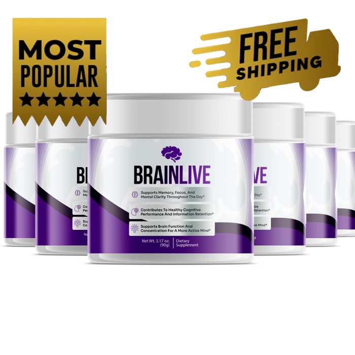Six jars of BrainLive, a 180-day supply
